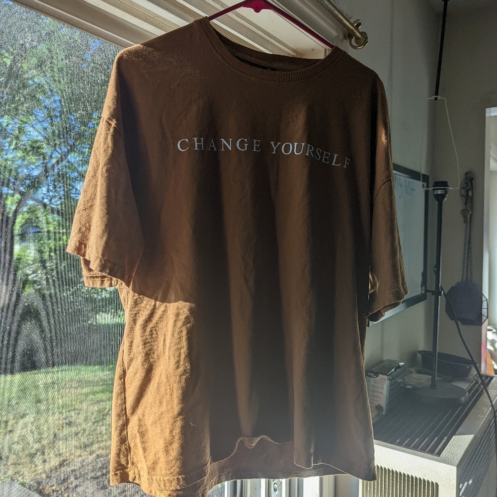 Zaful 'Change Yourself' TShirt in Brown